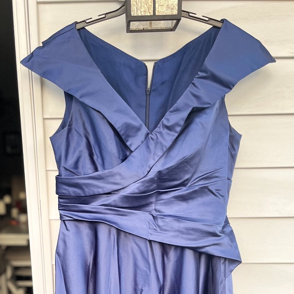 Royal Blue Satin-like, A-line Dress